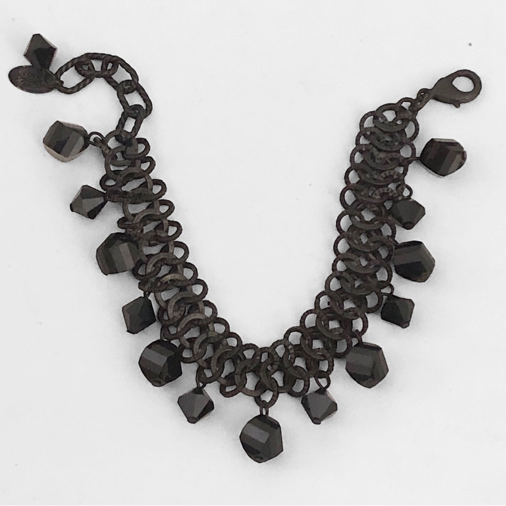 Liz Palacios Black Glass Charm Bracelet